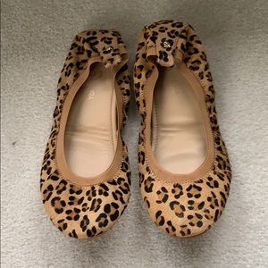 Yosi Samra Leopard Calf Hair Flats